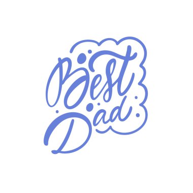 Poster için en iyi baba tatili yazısı. Arkaplanda mavi renk kaligrafisi değiştirilebilir