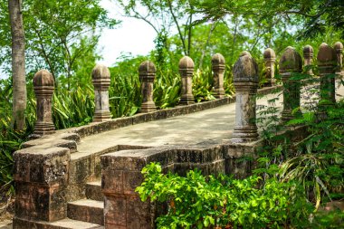 Eski Tayland Vintage / antik yapı oluşturmak tarafından kırmızı tuğla.