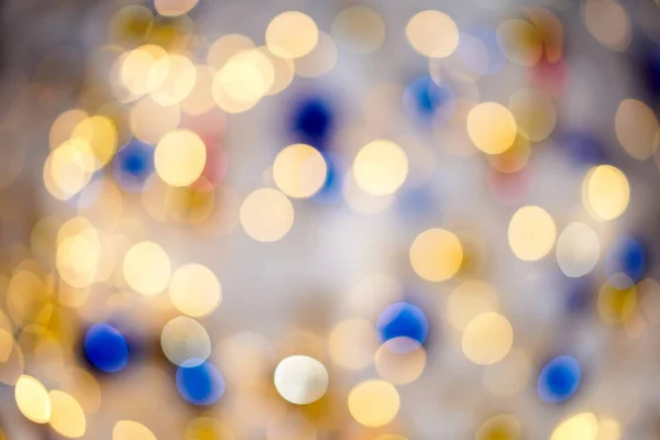 Piękne Kolorowe Rozmyte Koło Bokeh Spośród Fokus Tła Boże Narodzenie — Zdjęcie stockowe