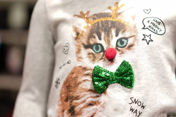 Cat Suit Rendieren Hoofdband Scherm Kind Shirt — Stockfoto