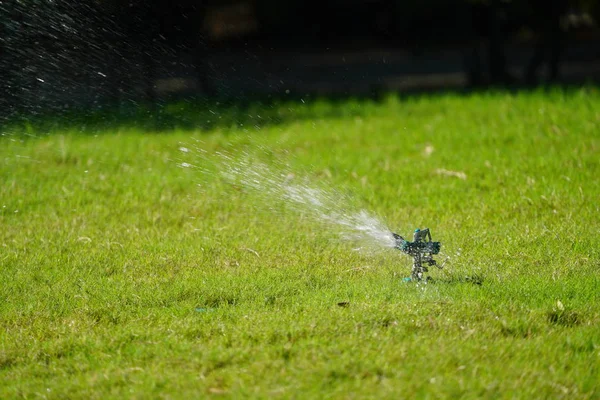 Sprinkleranlage Die Auf Dem Feld Garten Arbeitet — Stockfoto