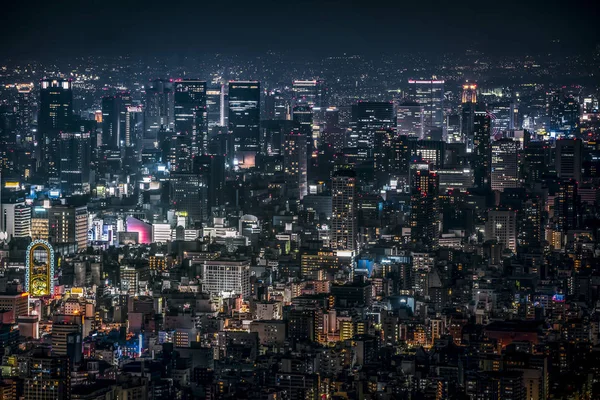 Osaka Atmósfera Edificio Alto Paisaje Urbano Están Alrededor Infinito Horizontal — Foto de Stock