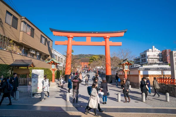 Kyoto Japón Mar 2018 Gente Viajero Tour Grupo Gente Local — Foto de Stock