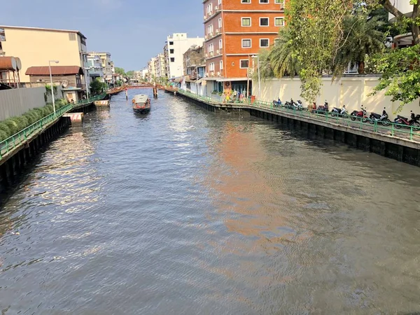 Bangkok Thailand Feb 2018 Thailand Canal Speedboat Transportation Type Were — Stock Photo, Image