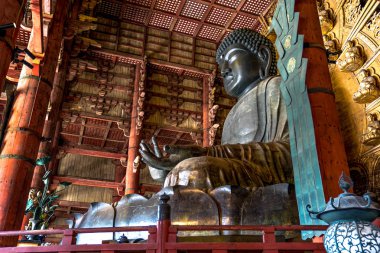 Büyük bronz Buda heykeli Todaiji Tapınağı, Nara-Ken, Japonya
