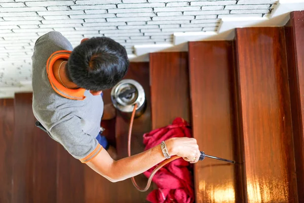 Pest Termieten Control Services Houten Trap Het Nieuwe Huis Dat — Stockfoto