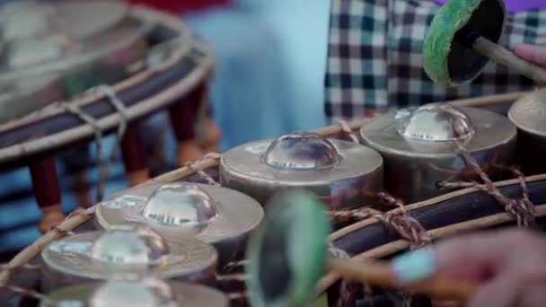 Traditionele Vintage Thaise Muziekinstrument — Stockvideo