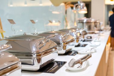 Tayland tatil büyük beyaz kare kase Buffet Line.