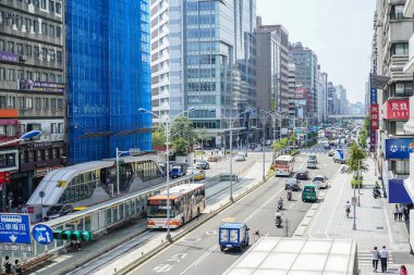 Taipei, Tayvan-3 Ekim, 2017: Taipei şehir ortamı ile tranf