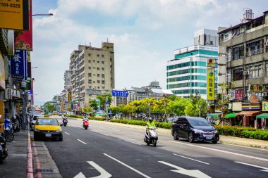 Taipei, Tayvan-3 Ekim, 2017: Taipei şehir ortamı ile tranf