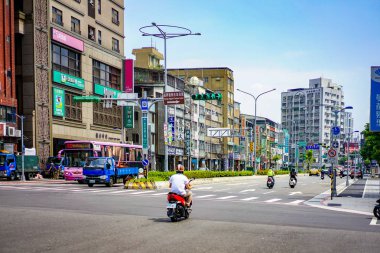 Taipei, Tayvan-3 Ekim, 2017: Taipei şehir ortamı ile tranf