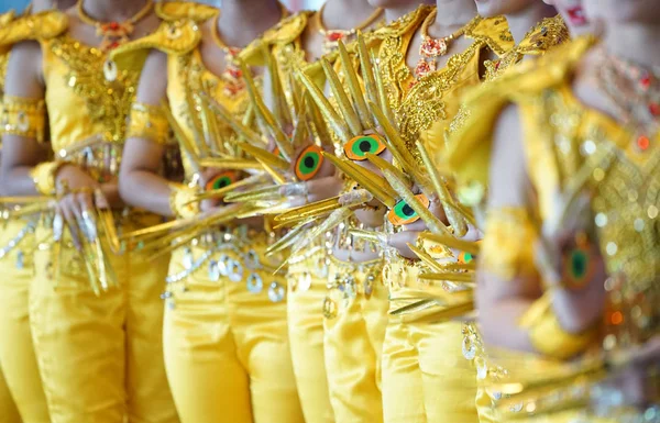 Desempenho show tradicional, com o incrível luxo amarelo Ind — Fotografia de Stock