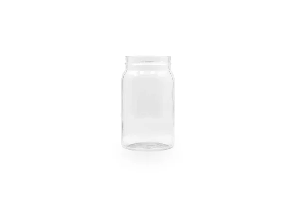 Simple Glass Jar White Clear Background Clipping Paths — Stock Photo, Image