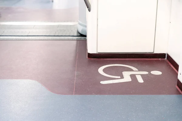 Handicap Wheelchair Signed Corner Train — Stock Photo, Image