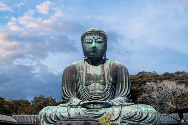 Açık gökyüzünün altında yükselen Buda heykeli, Japonya 'da popüler bir turistik mekanı vurguluyor. Turistler bu kültür simgesini boyut, detay ve manevi anlamını takdir etmek için ziyaret ederler..