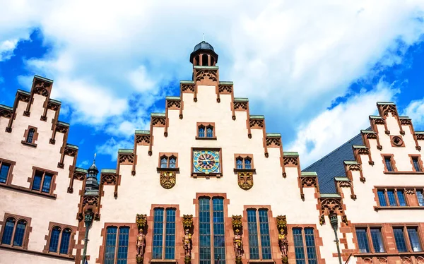 Roemer Niemieckie Nazwisko Roman Mieści Się Średniowiecznym Budynku Altstadt Frankfurt — Zdjęcie stockowe
