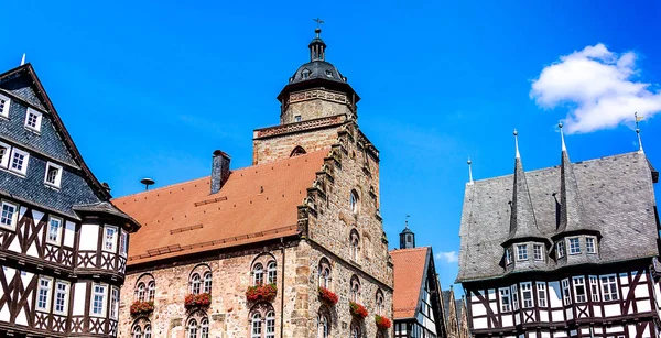 Alsfeld Niemcy Rynek Altstadt Zabytkowe Centrum Miasta Nieprzerwane Bloki Średniowiecznych — Zdjęcie stockowe