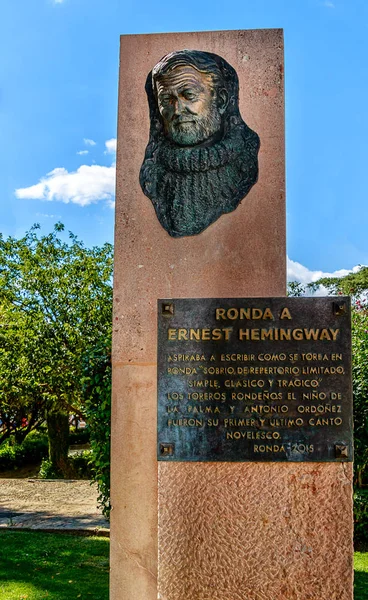 Ronda Spanya Eylül 2018 Anma Ünlü Amerikalı Yazar Ernest Hemingway — Stok fotoğraf