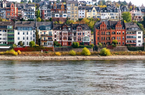 Rows Picturesque Houses Banks Rhine Historic City Koblenz Germany — Stock Photo, Image