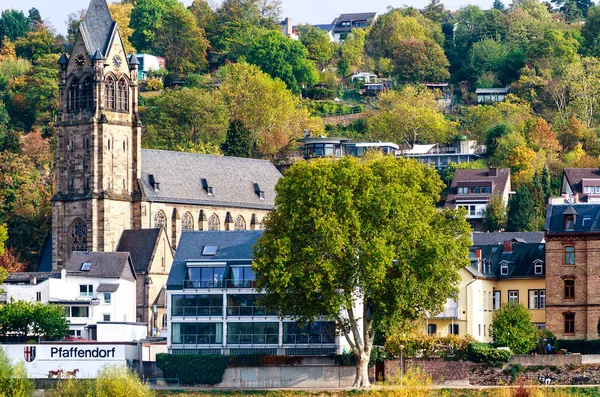 Rhine Romantic Route Picturesque Landscapes Banks Rhine Pfaffendorf Koblenz Germany — Stock Photo, Image