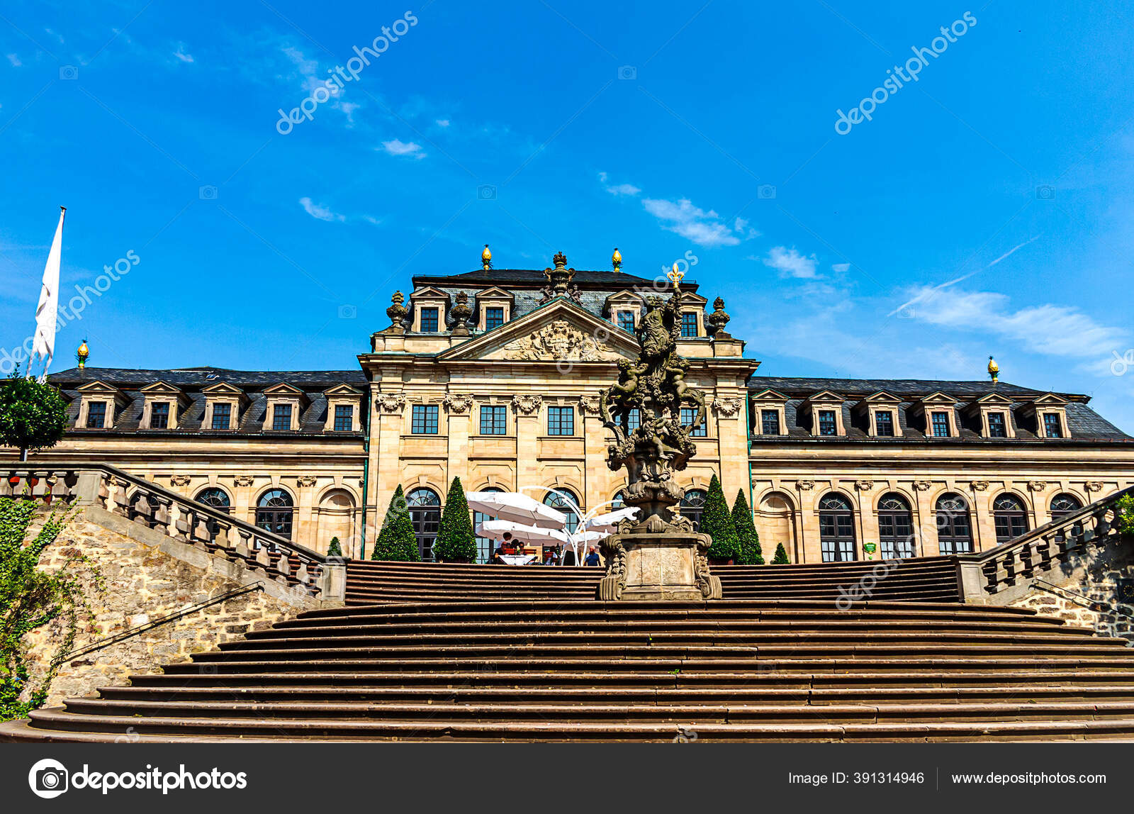 Fulda Germany Orangery Terrace Flora Vase Monument Castle Garden