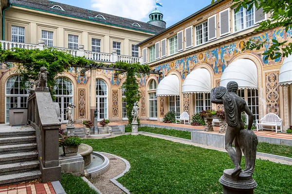 Bad Kissingen Germany August 2018 Small Landscaped Courtyard Called Schmuckhof — Stock Photo, Image