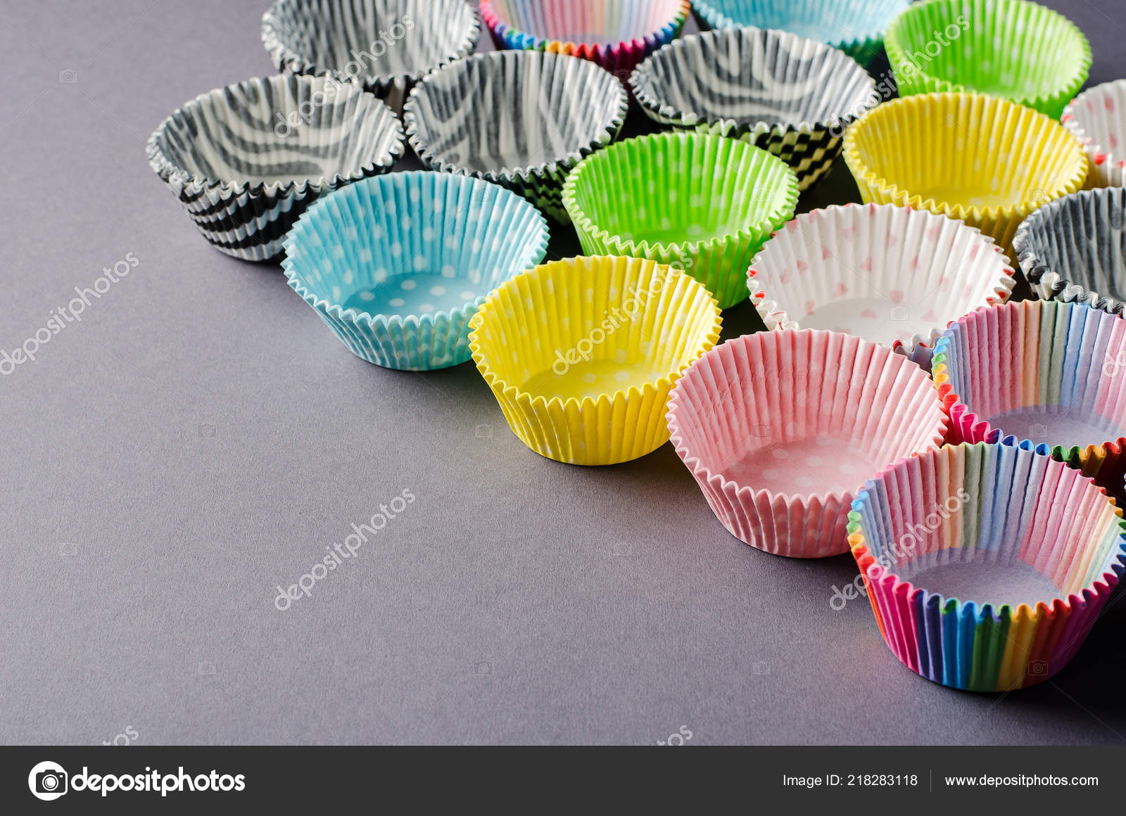 Paper Capsules Cupcake Form Baking Cake White Background Stock