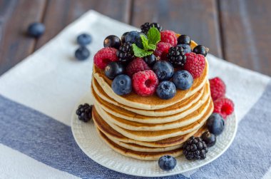 Ahududu Pan ile Pancakes.