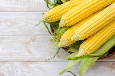 Bir kil kase olgun Mısır. 