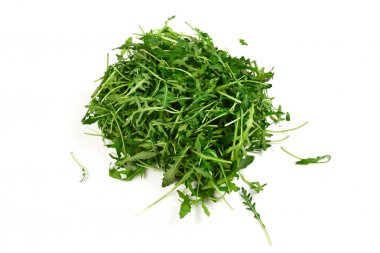 Arkaplan olarak taze roka yaprakları.