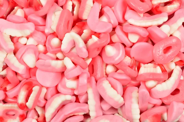 Gegarandeerde snoepjes. Bovenaanzicht. Jelly snoepjes. — Stockfoto