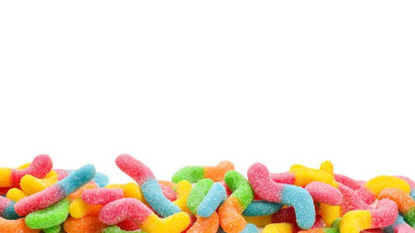 Saftige bunte Gelee-Bonbons isoliert auf weiß. Gummibärchen. sn — Stockfoto