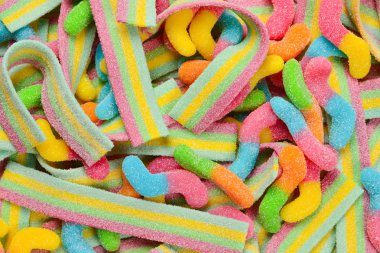 Çeşit çeşit şekerleme. Üst Manzara. Jöleli şekerler.