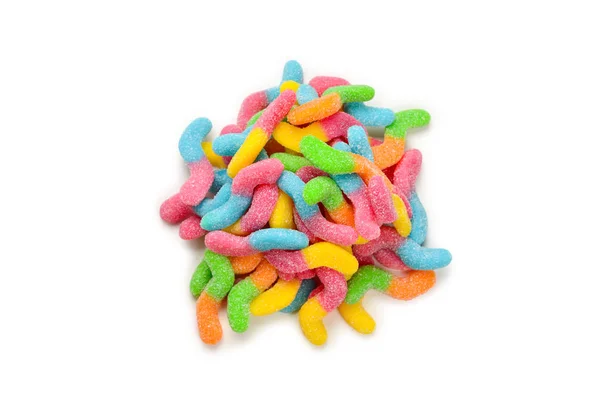 Saftige bunte Gelee-Bonbons isoliert auf weiß. Gummibärchen. sn — Stockfoto