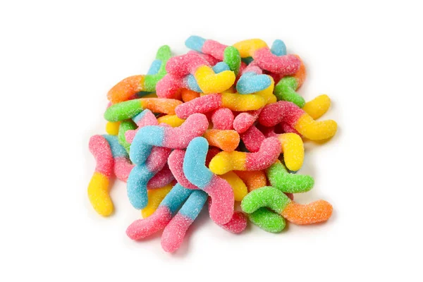 Beyaz üzerinde izole sulu renkli jöle tatlılar. Şekerlemeler. Sn