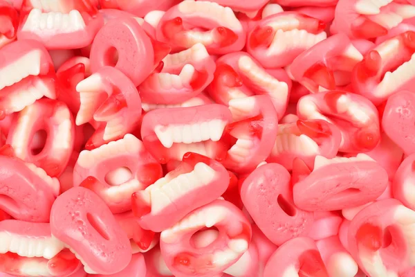 Gegarandeerde snoepjes. Bovenaanzicht. Jelly snoepjes. — Stockfoto