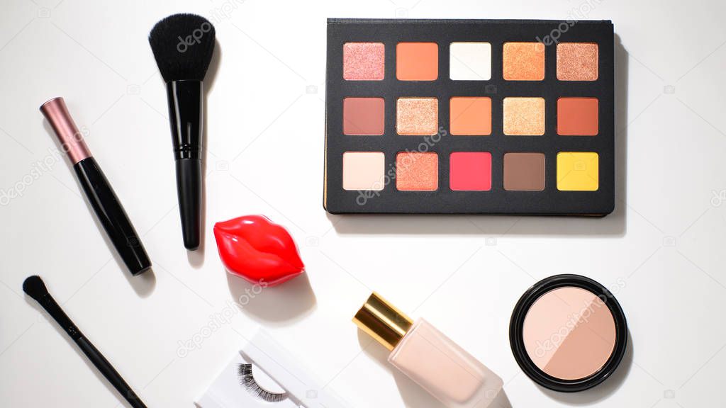 Professional makeup products with cosmetic beauty products, eye 
