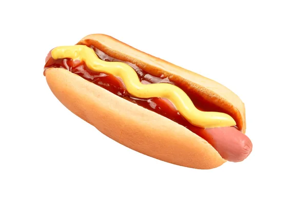 Hot dog isolated on white background. Copy space. — Stock Photo, Image