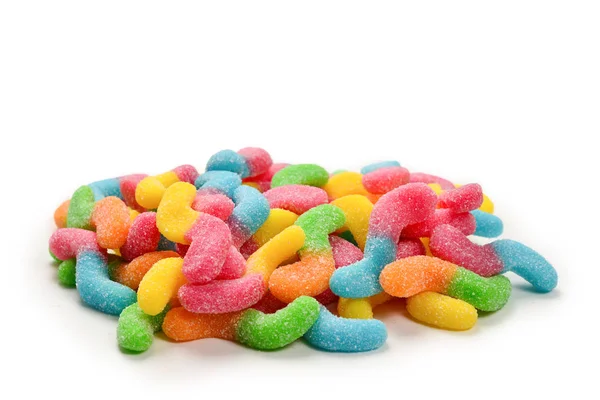 Lédús színes Jelly édességek elszigetelt fehér. Nyúmy cukorka. Sn — Stock Fotó