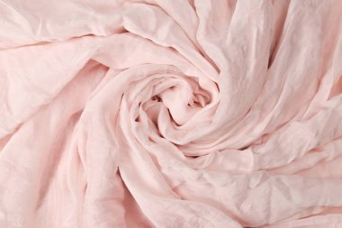Yumuşak, pembe ipek kumaş arka plan. Kumaş dokusu. 