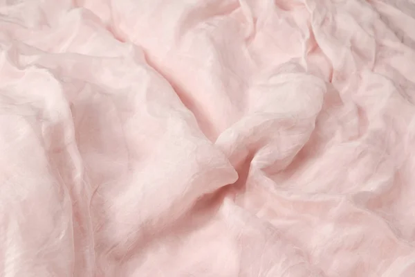 Soft smooth pink silk fabric background. Fabric texture. — Stock Photo, Image