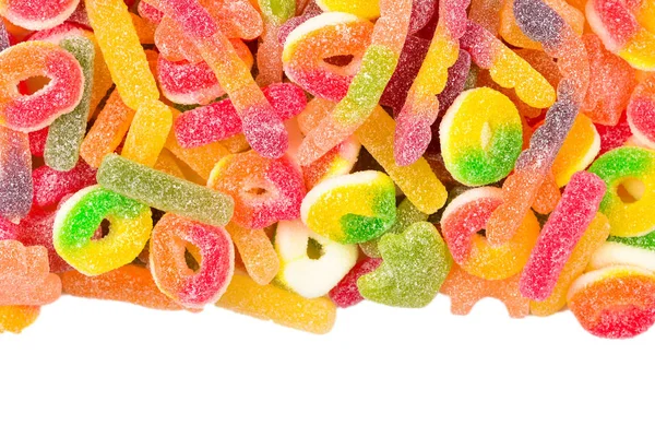 Assorted gummy candies. Top view. Jelly  sweets. — Stock Photo, Image