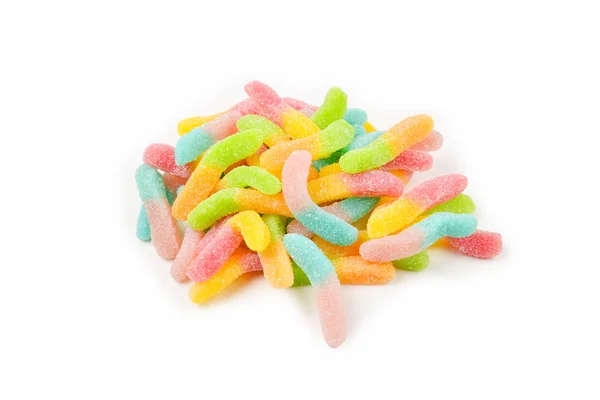 Dulces de jalea coloridos jugosos aislados en blanco. Caramelos de goma. Sn — Foto de Stock