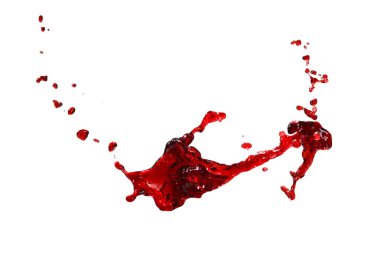 Beyaz arkaplanda kırmızı sıçramalar. 