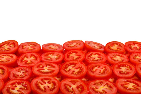 Fondo de tomate en rodajas. Vista superior . — Foto de Stock