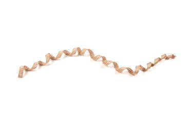 Kahverengi kontrol kurdelesi beyaz arkaplanda izole. 