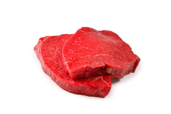 Bife isolado sobre fundo branco. — Fotografia de Stock