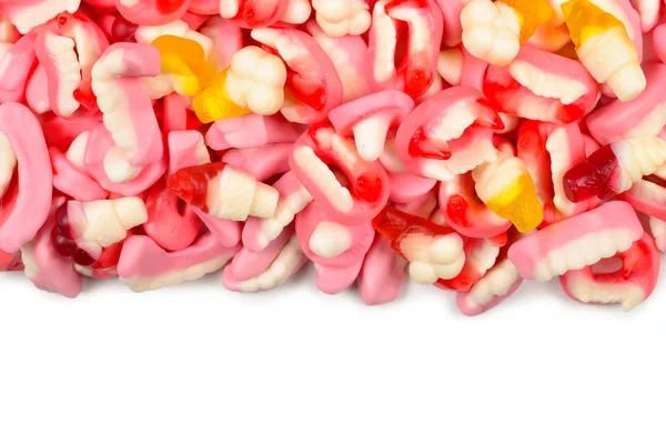 Caramelle gommose assortite. Vista dall'alto. Dolci alla gelatina. — Foto Stock