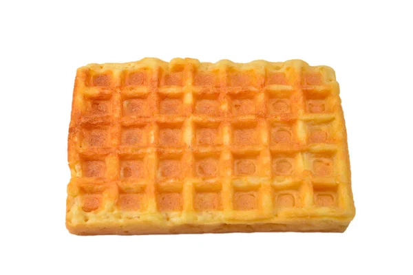 Waffle belga isolado sobre fundo branco. — Fotografia de Stock