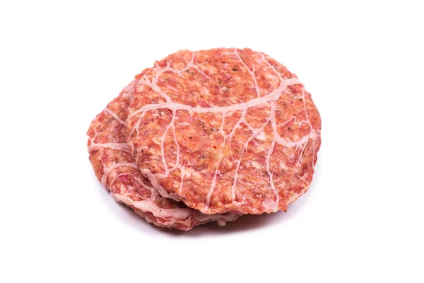 Costoletta di hamburger isolata su bianco. — Foto Stock